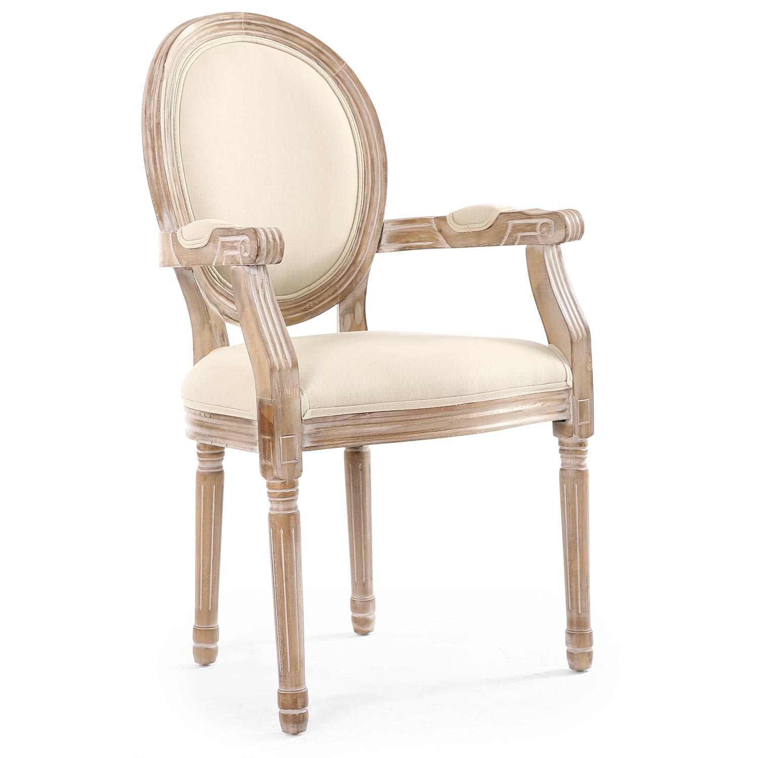 Set di 2 sedie a medaglione Luigi XVI Cosy in tessuto beige 