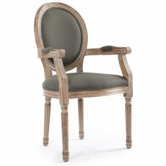 Set di 2 sedie medaglione Luigi XVI Cosy in tessuto grigio
