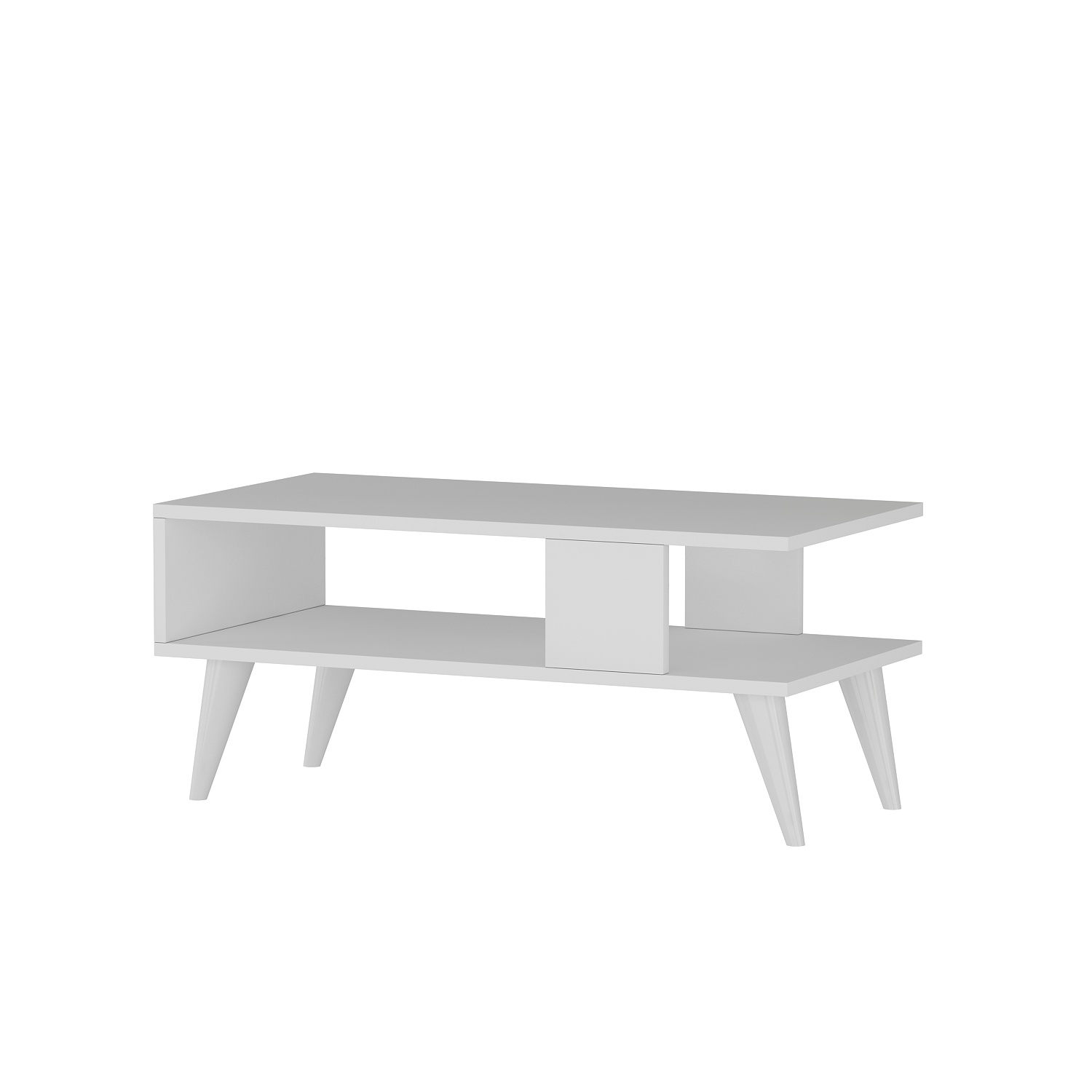 Tavolino in stile scandinavo Jatte L90xH40cm Bianco