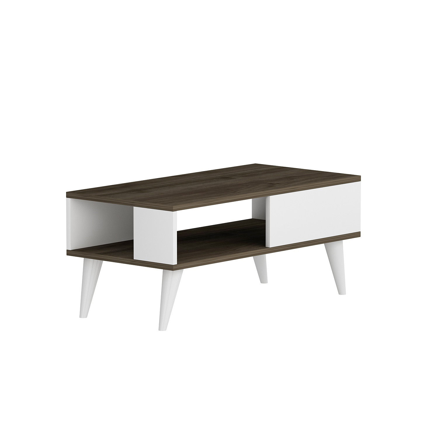 Samar Tavolino scandinavo 58x43,3cm Legno scuro e bianco