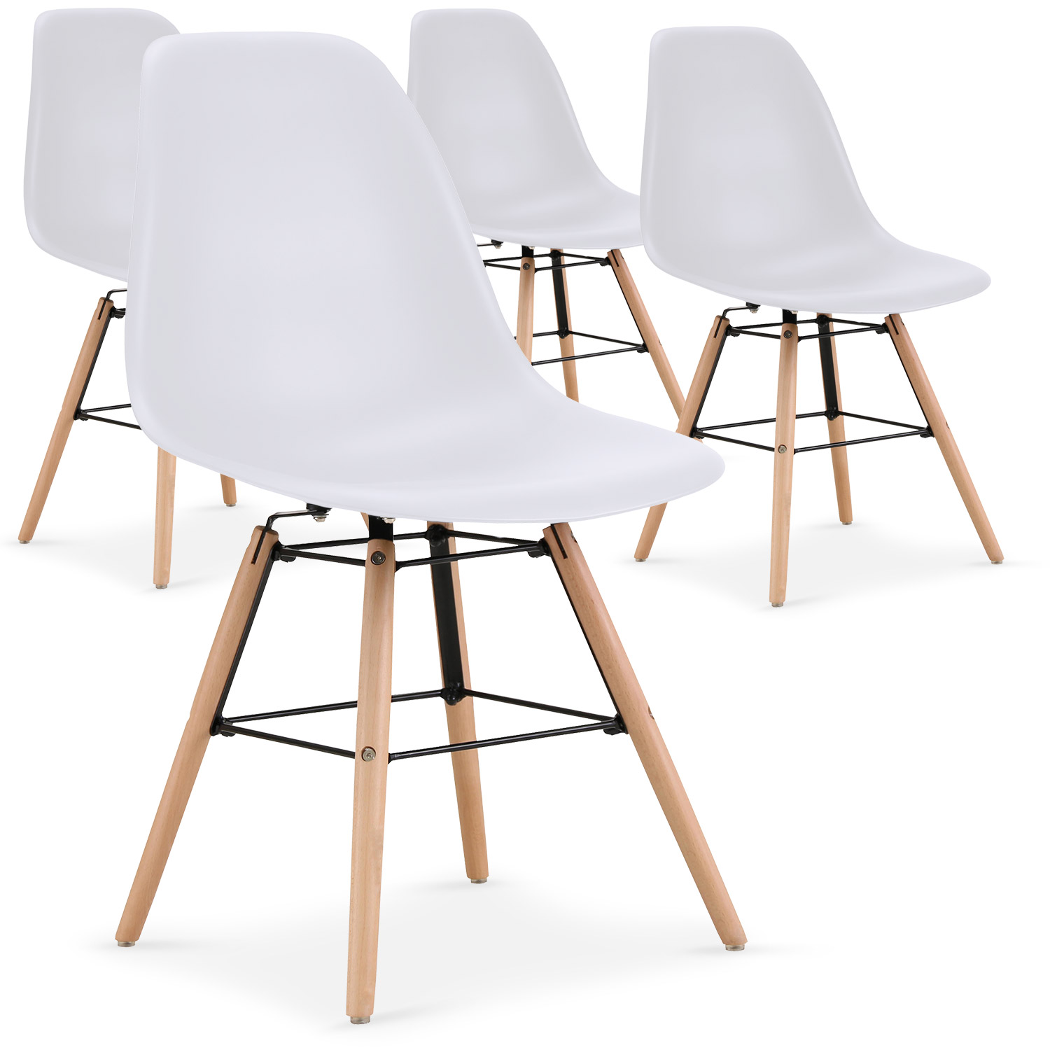 Set di 4 sedie scandinave Lisa bianche