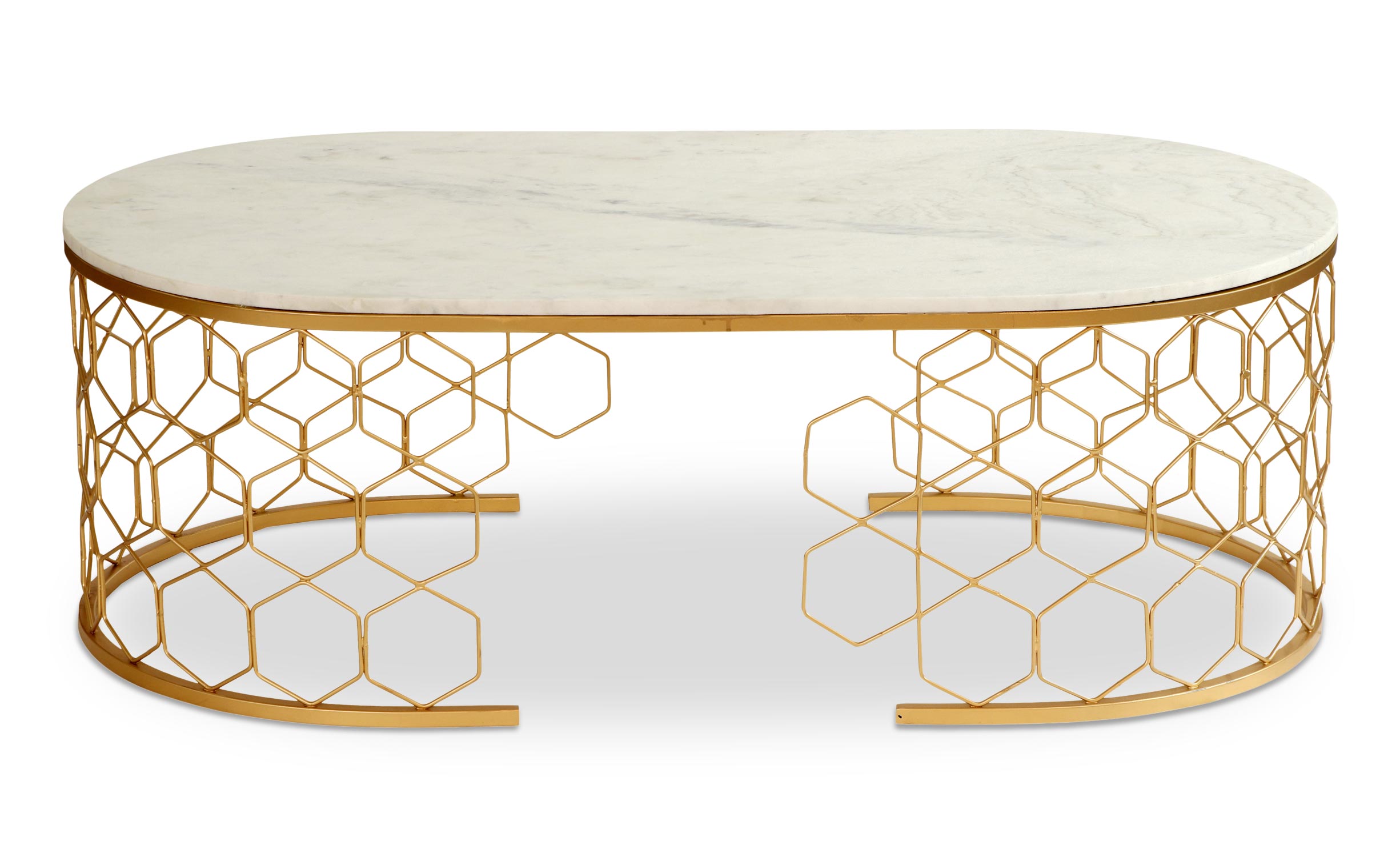 Tavolino design Mayano Marmo e Metallo Dorato