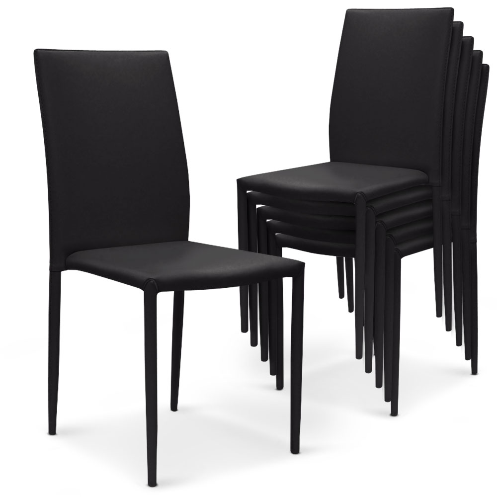 Set di 30 sedie impilabili Modan Similpelle (PU) nera
