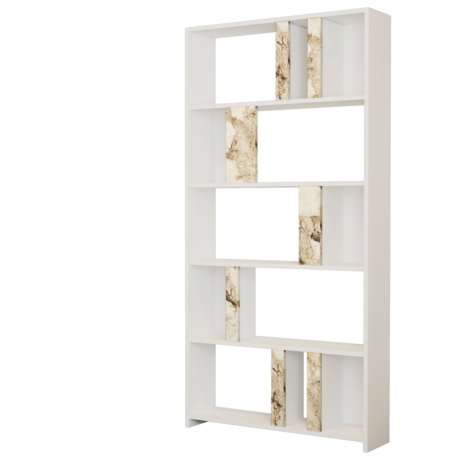 Libreria Respenda 90x180cm Wood Effetto marmo bianco