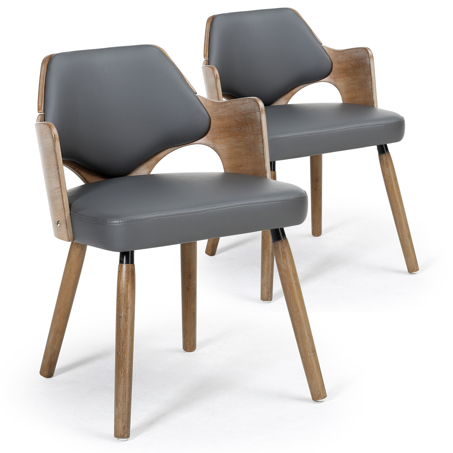 Set di 2 sedie scandinave Dima grigio vintage 