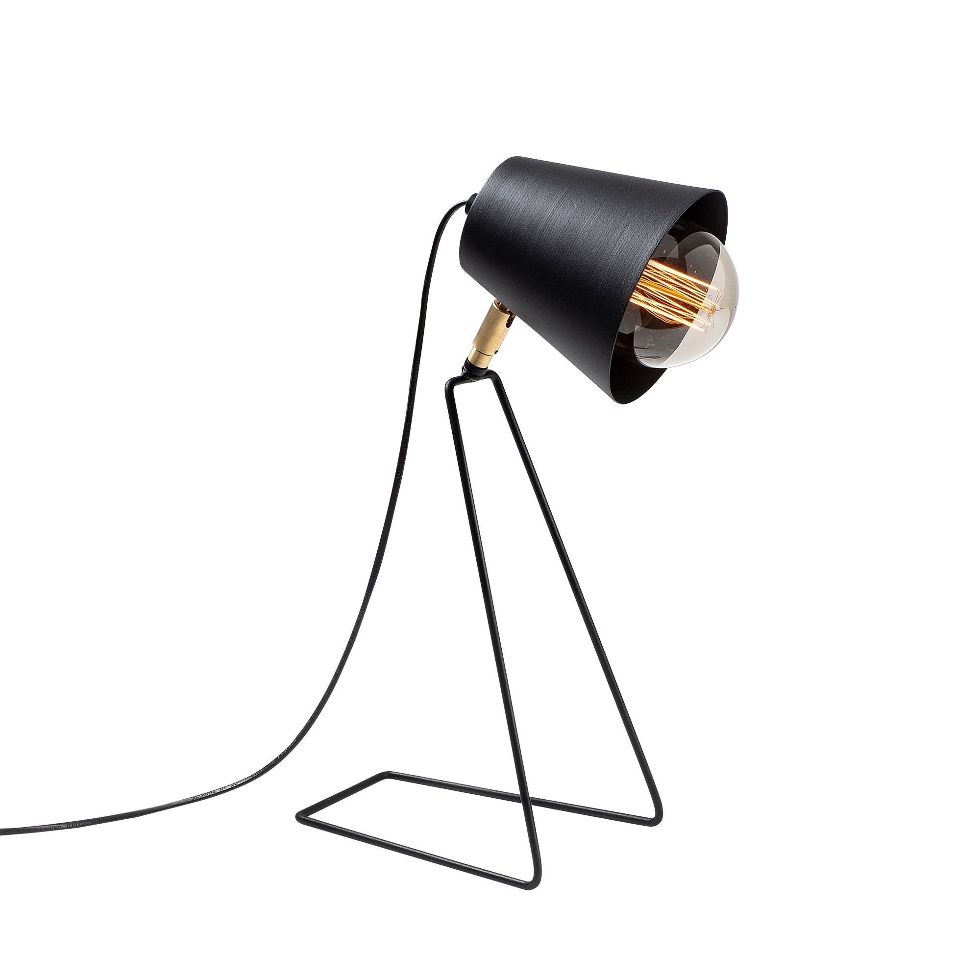 Lampada da tavolo piccola lampada paralume svelato Genoua H40 cm metallo nero