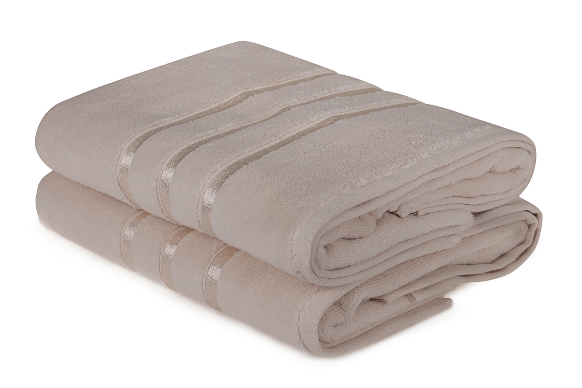 Set di 2 asciugamani Vitta a 3 strati di consistenza soffice 70 x 140 cm 100% cotone micro Champagne