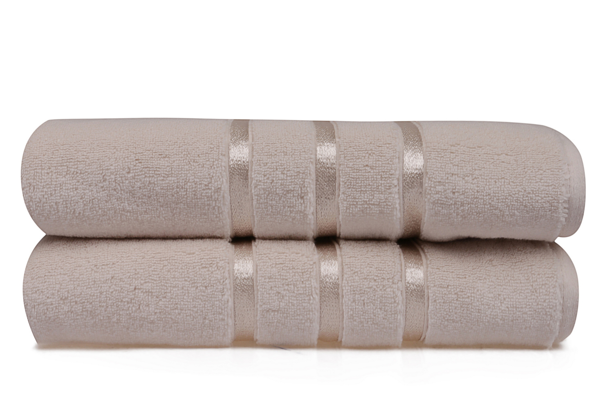 Set di 2 asciugamani Vitta a 3 strati di consistenza soffice 70 x 140 cm 100% cotone micro Champagne