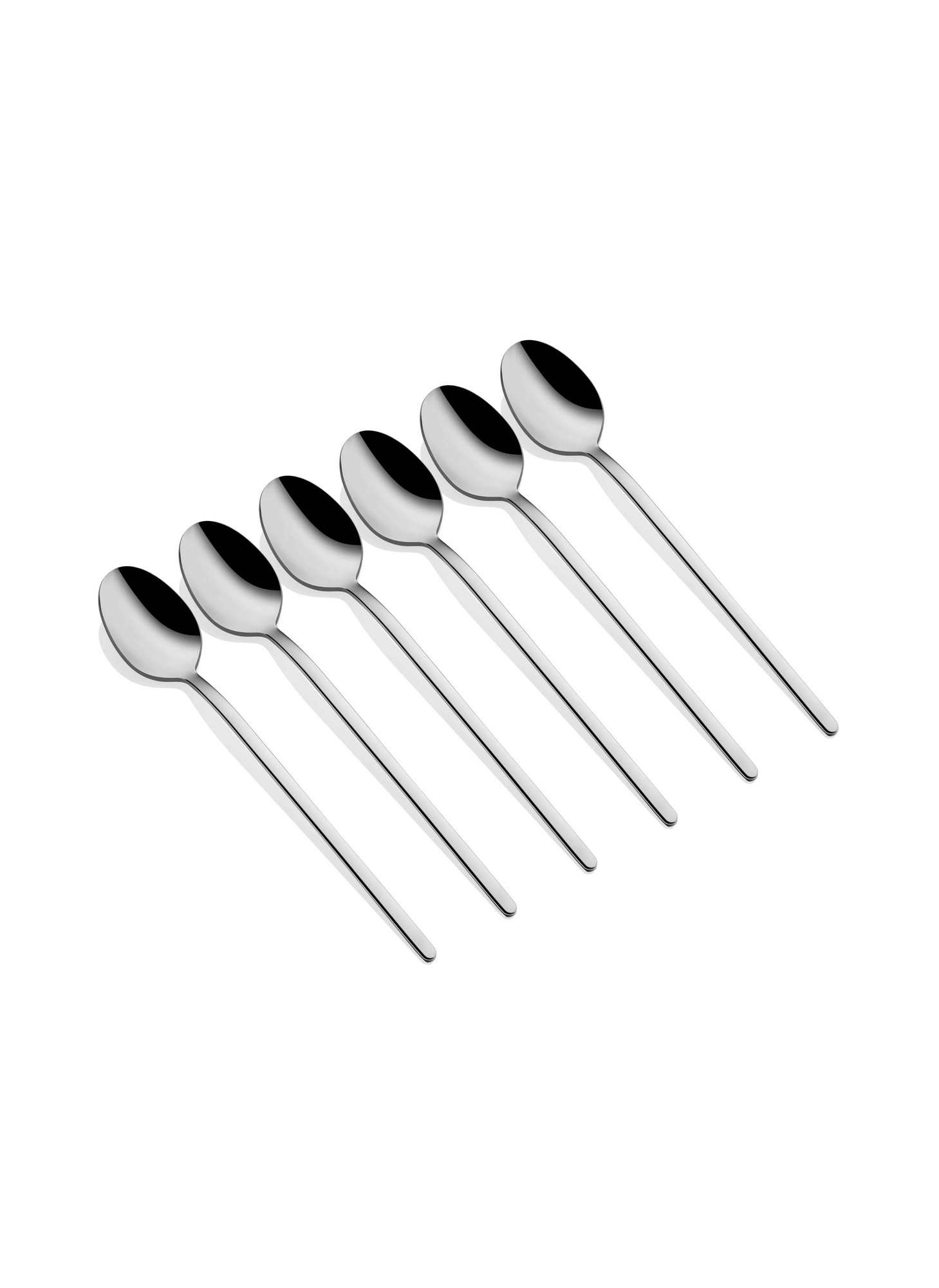 Set di 6 cucchiaini Calypso a punta arrotondata 13 cm in acciaio inossidabile Argento