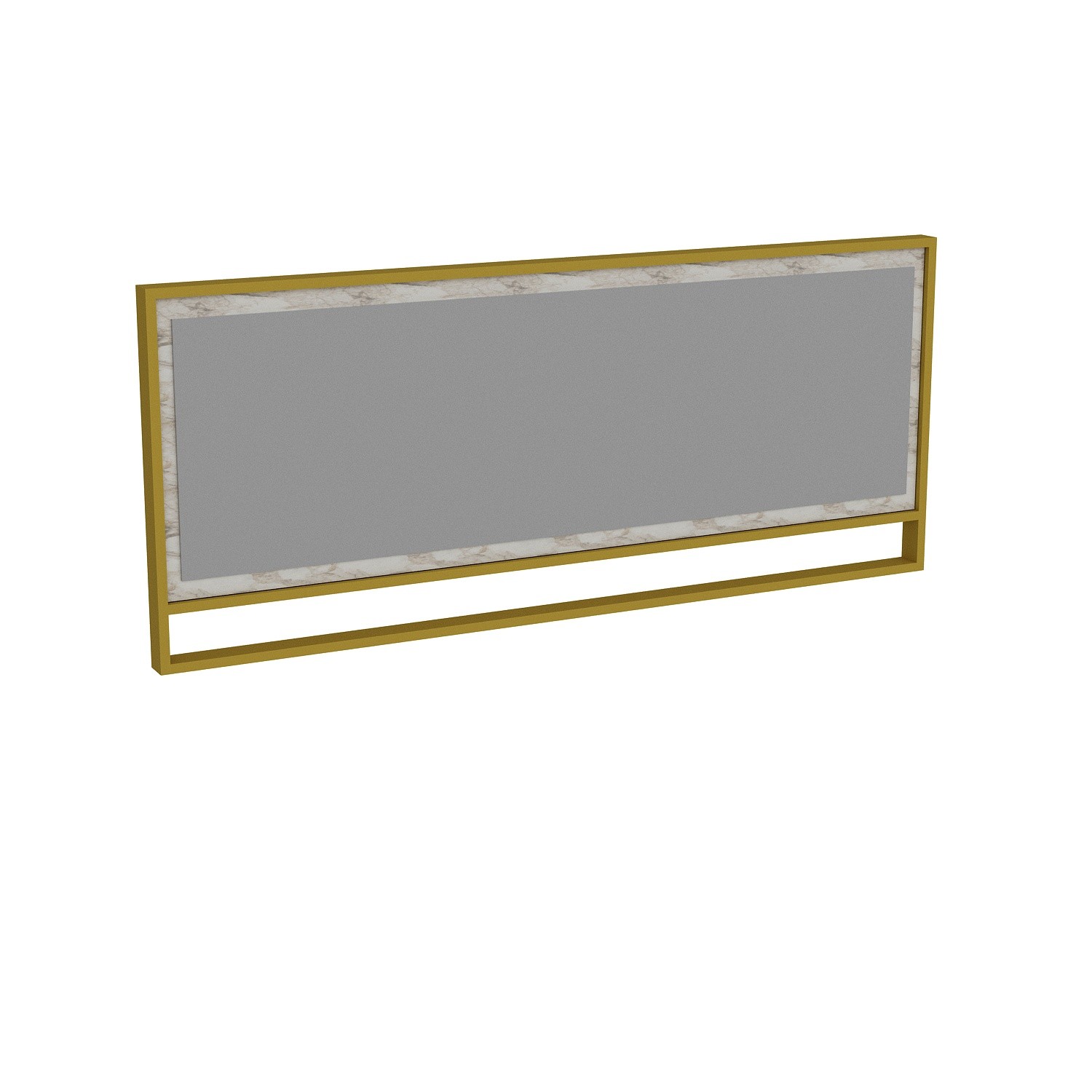 Belleza specchio da parete rettangolare L90 cm con cornice traforata Melamina Nero Metallo Oro