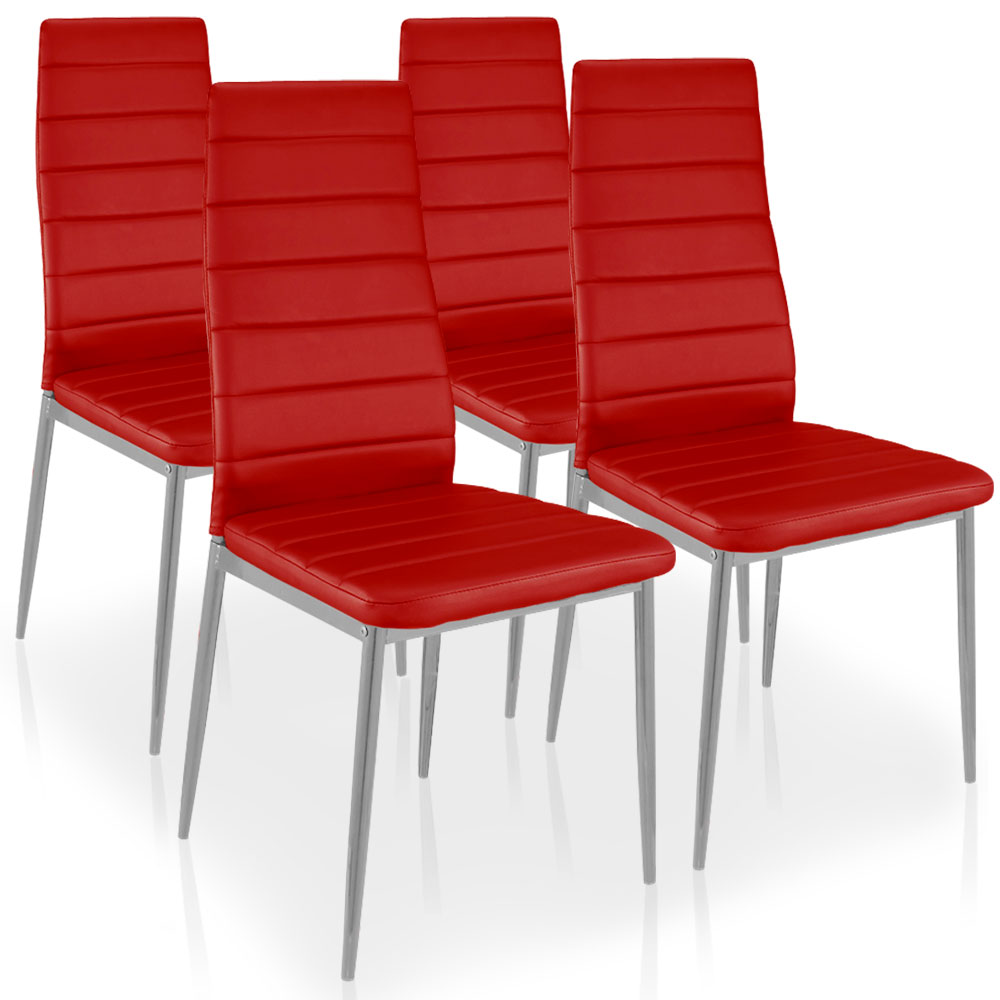 Set di 4 sedie Stratus rosse