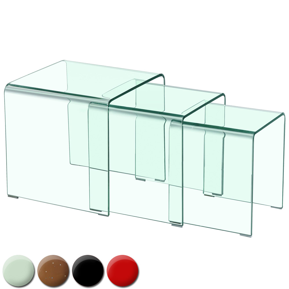 Tavolini estraibili Verra in vetro trasparente