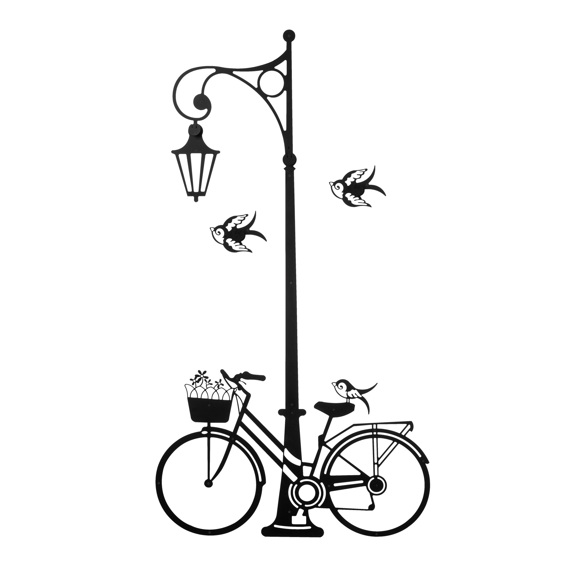 Infixum lampada e bicicletta da parete bar appeso in metallo nero