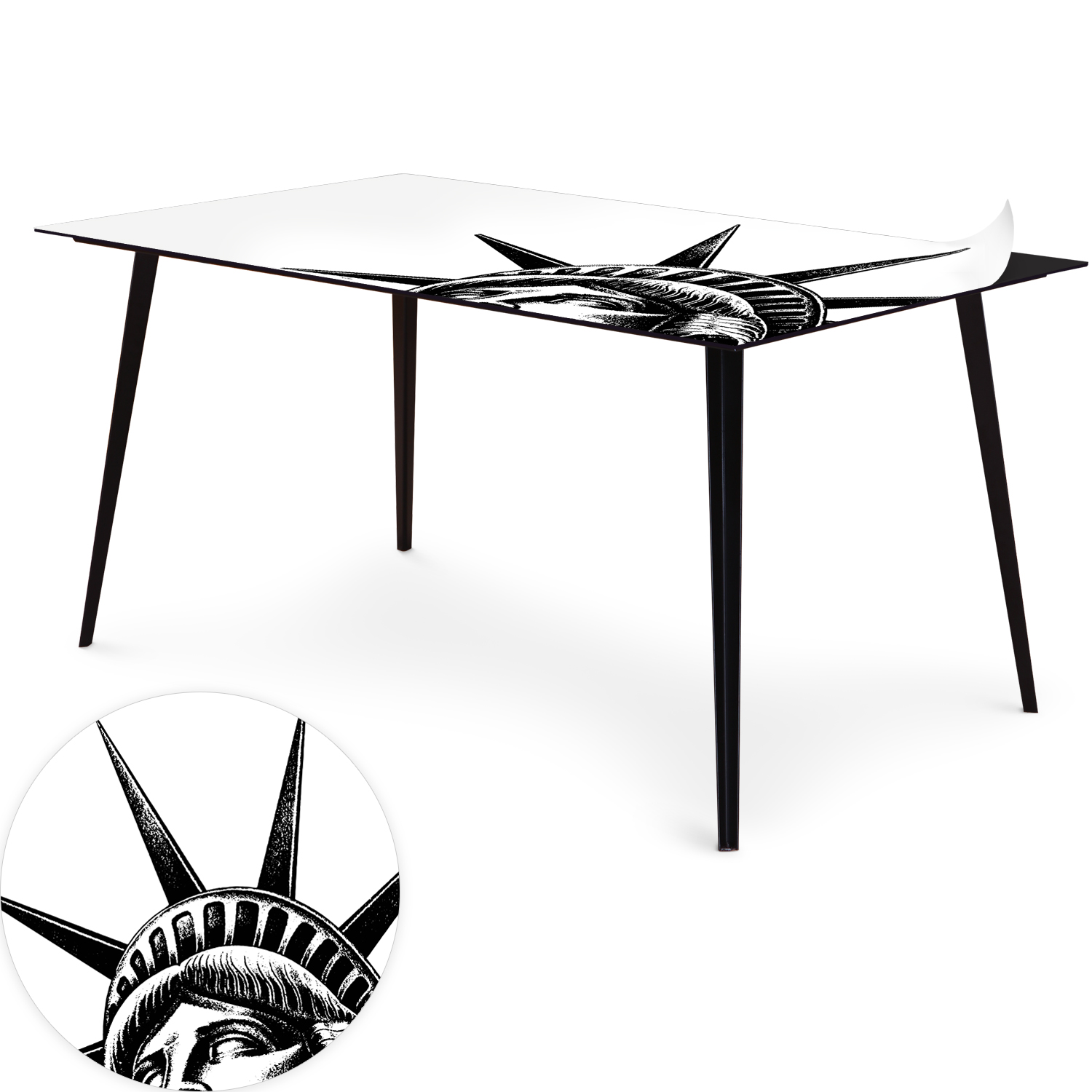 Tavolo magnerico rettangolare da 150x90cm Bipolart Metallo nero con 1 Piano Liberty