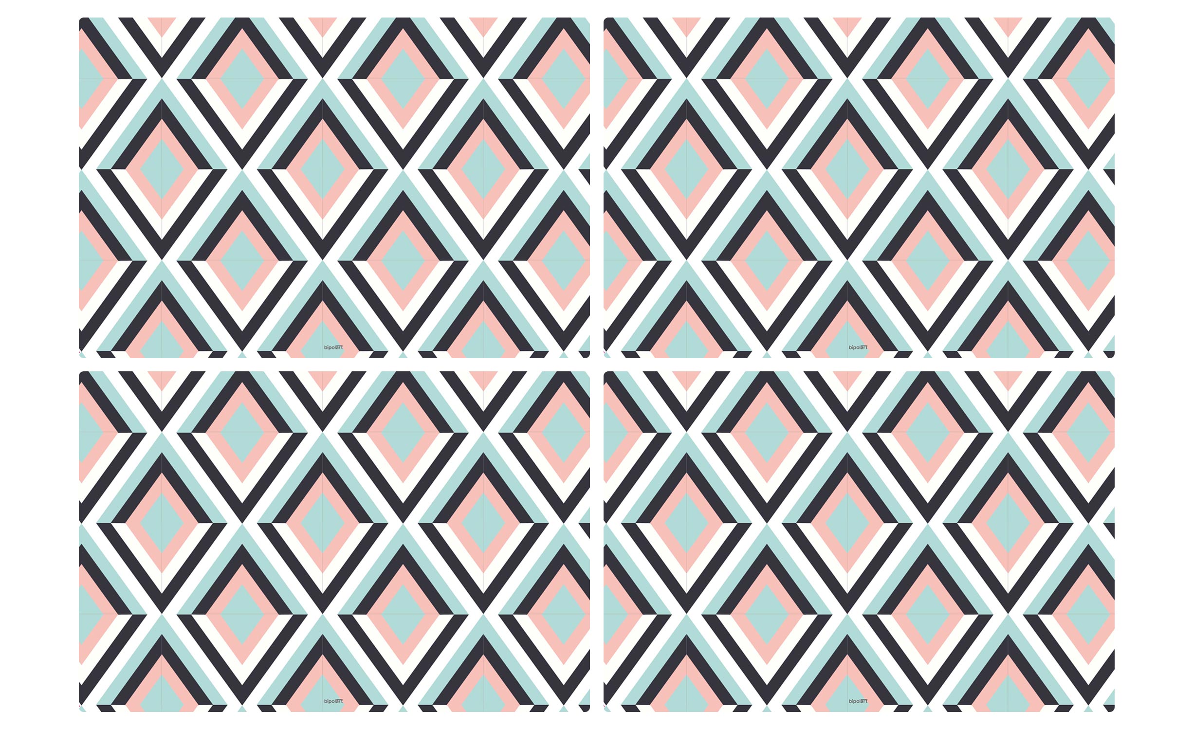Tavolo magnetico rettangolare da 150x90cm Bipolart Metallo Bianco con 4 Sets da tavolo a Rombi
