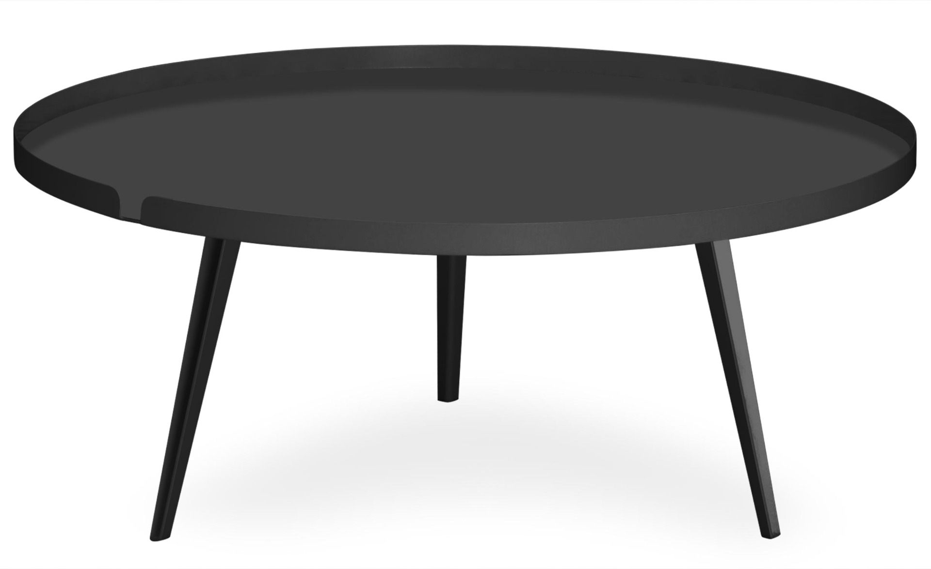 Tavolino magnetico rotondo con bordi da 90cm Bipolart Metallo Nero