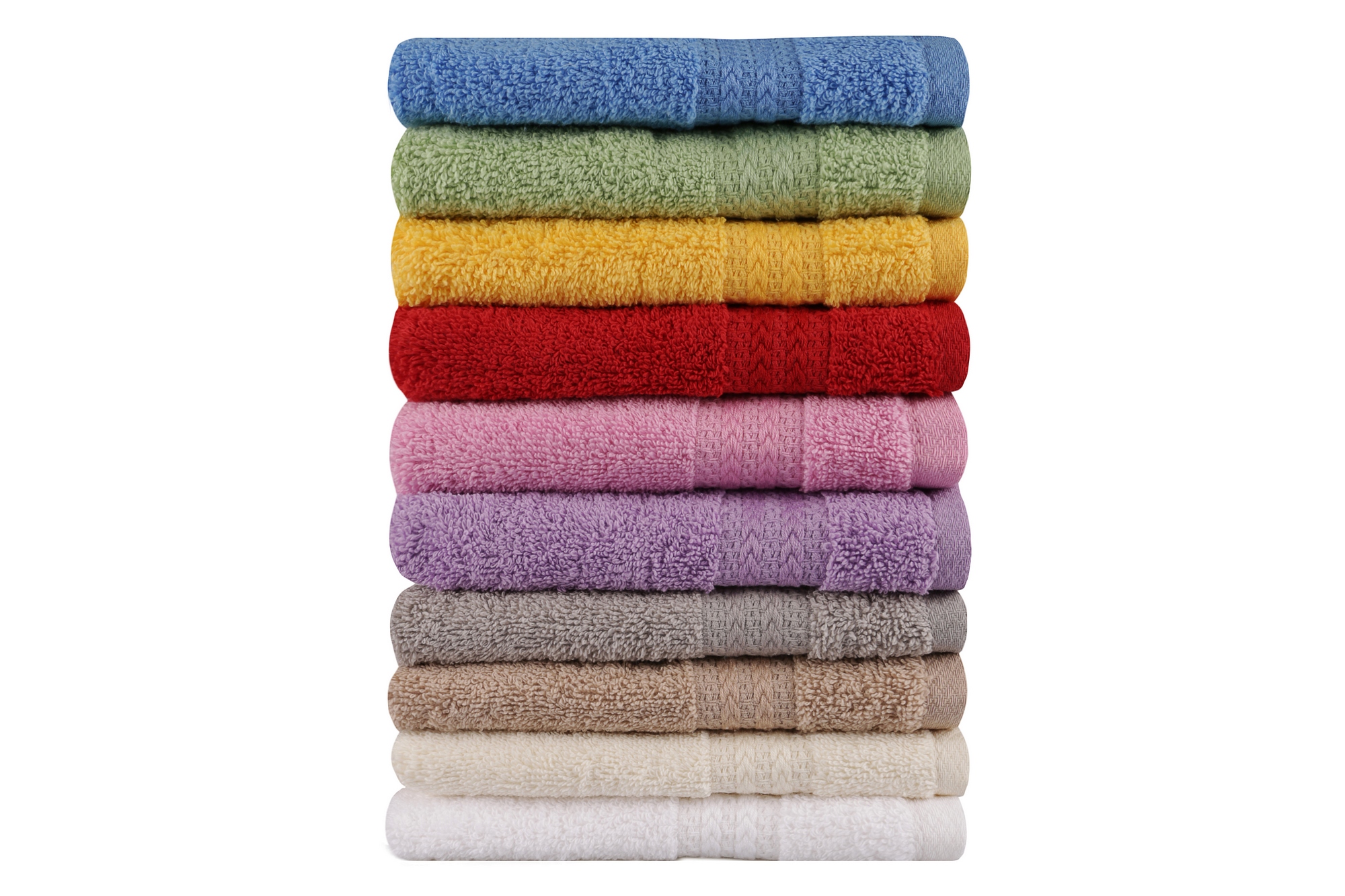 Set di 10 asciugamani Sicco a tre linee 30 x 50 cm 100 Cotone Multicolore