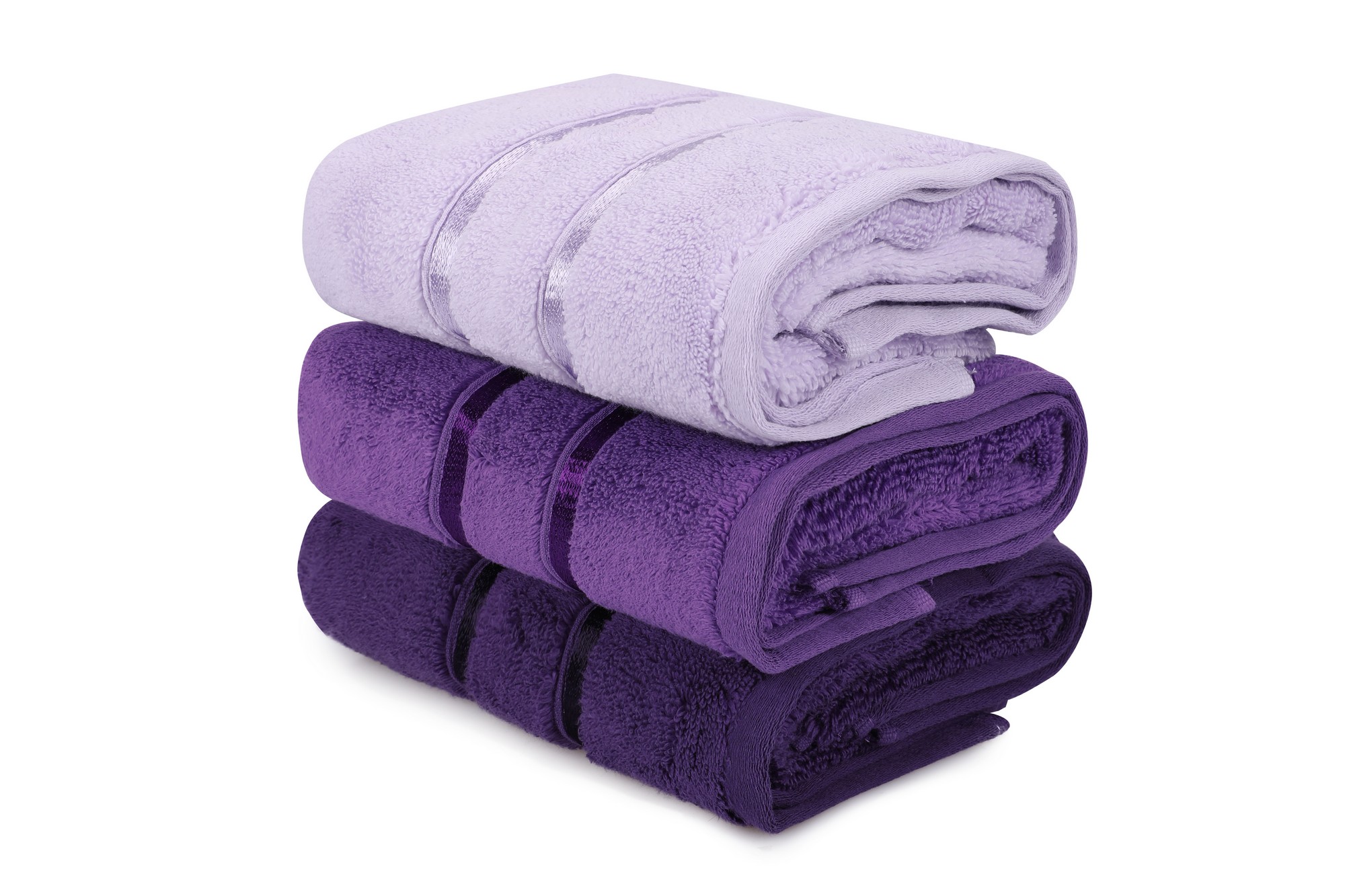 Set di 3 asciugamani Kallos a due veli lucidi 50 x 90 cm 100 oton Violet shade