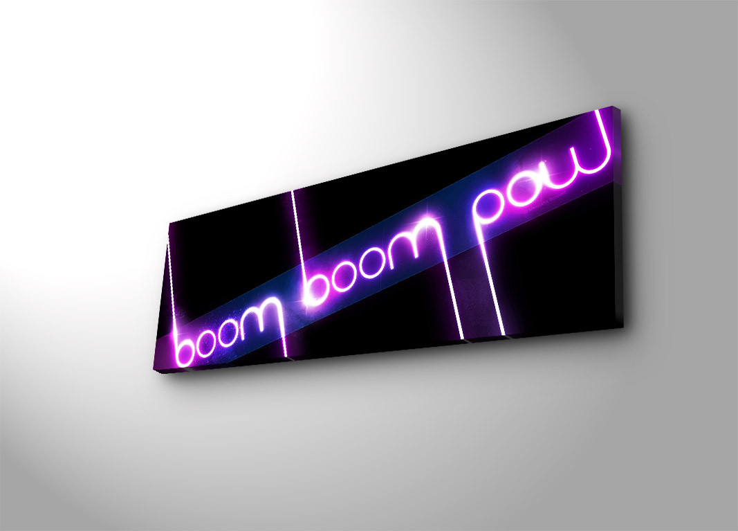 Lucendi Boom LED light board 30 x 90 cm panno scamosciato Legno Multicolore