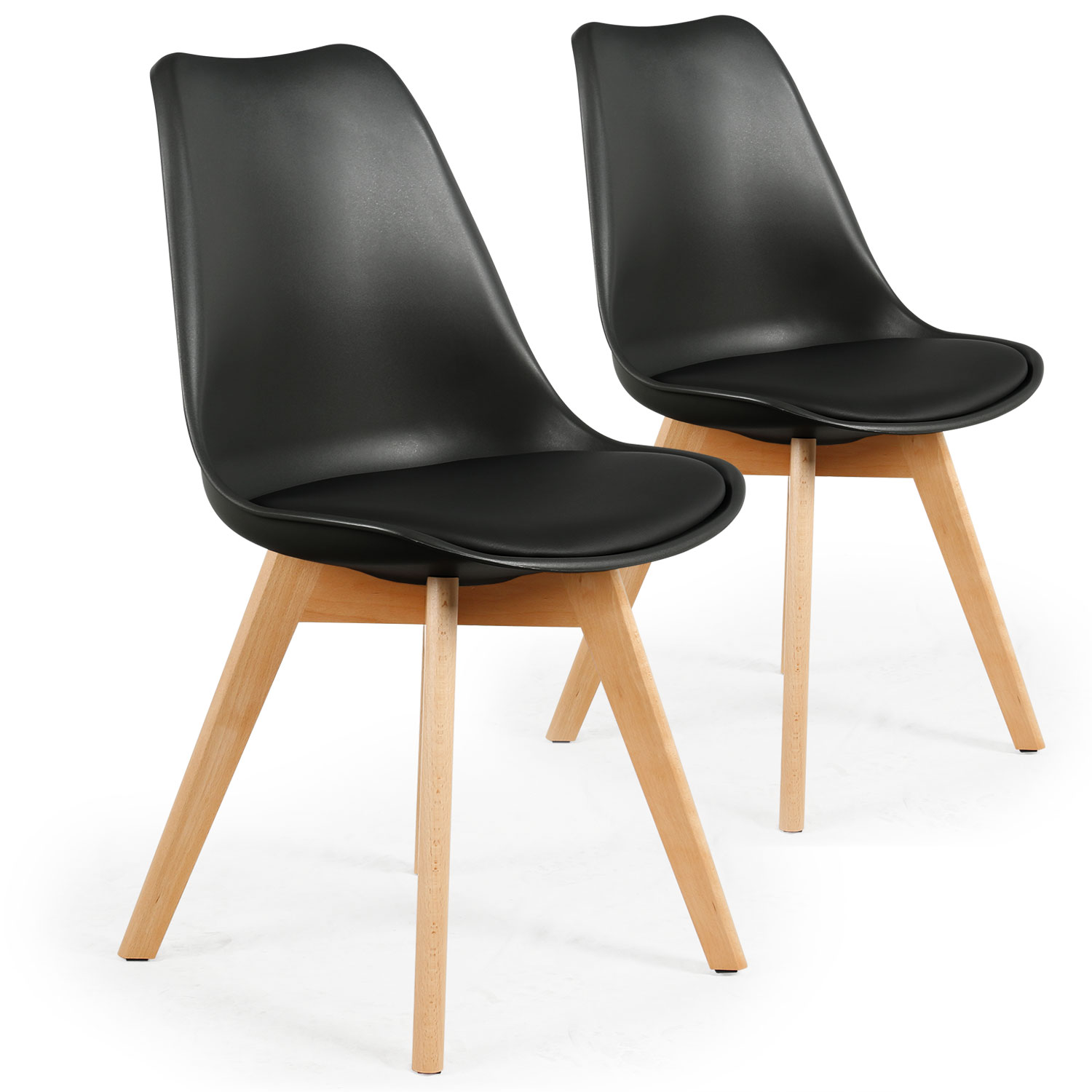 Set di 2 sedie Bovary in stile scandinavo nere